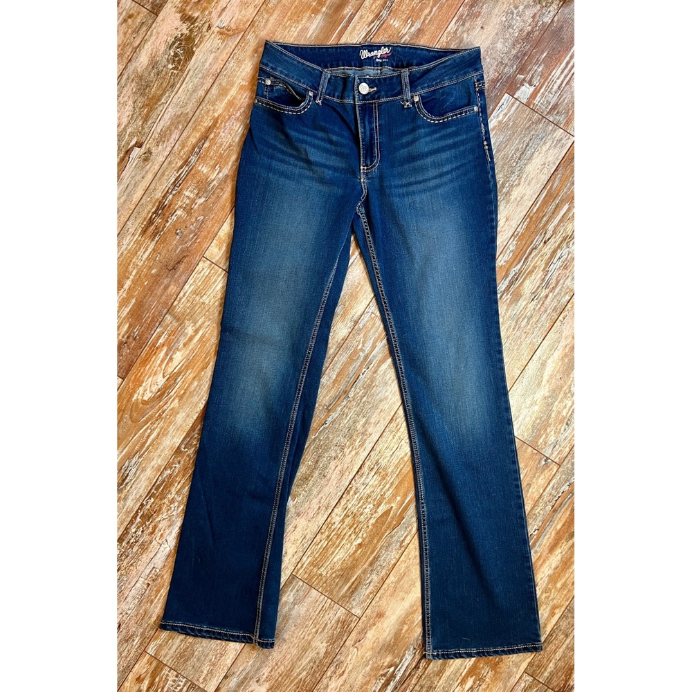 Wrangler Ultimate Riding Jeans Womens 11/12 x 36 Bootcut Dark Wash Denim